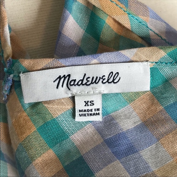 Madewell Gingham Cover up Tunic Blue XS - Picture 5 of 7